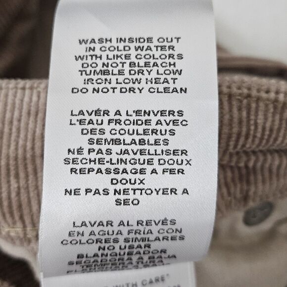 Good‎ American Jeans 32 Tan Good Skate High-Rise Loose Wide-Leg Corduroy NWOT - Picture 7 of 10